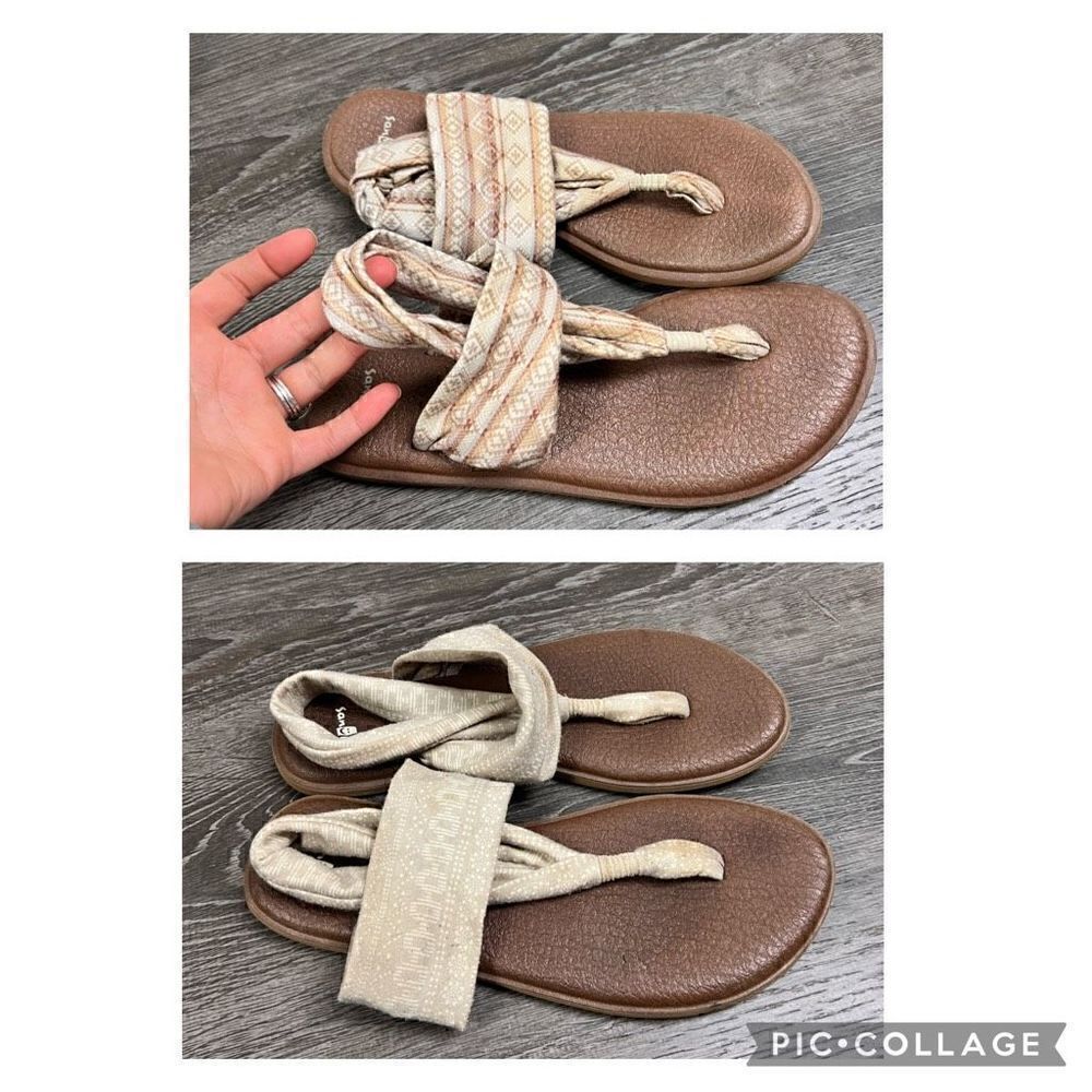 Sanuk yoga bundle of 2 Aztec printed cloth sling mat foam sandal size 9